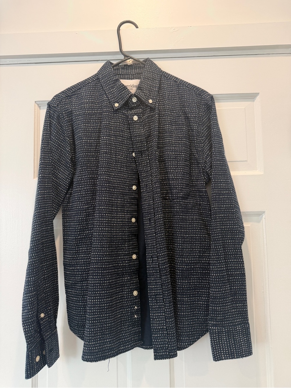 Corridor Men's Navy Patterned Button-Down Shirt